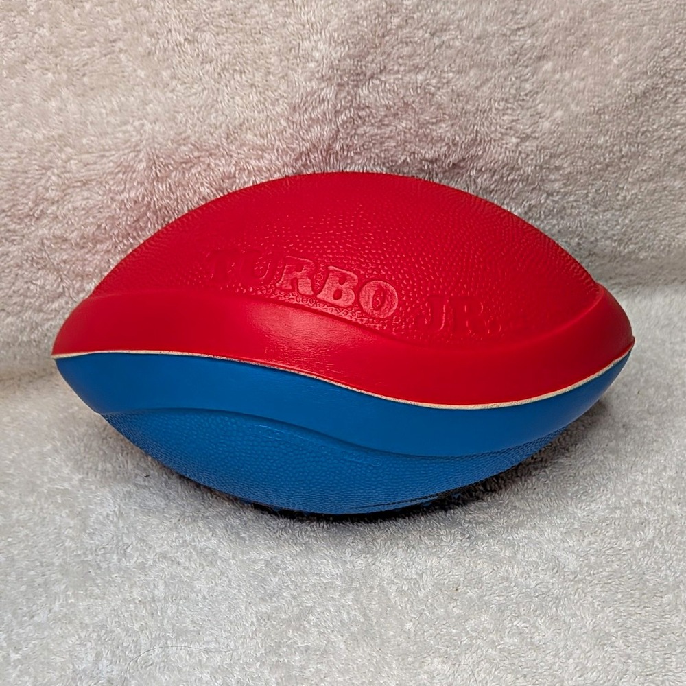 Vintage 1996 Nerf Turbo Jr Football Blue Red Foam Toy Hasbro Tonka